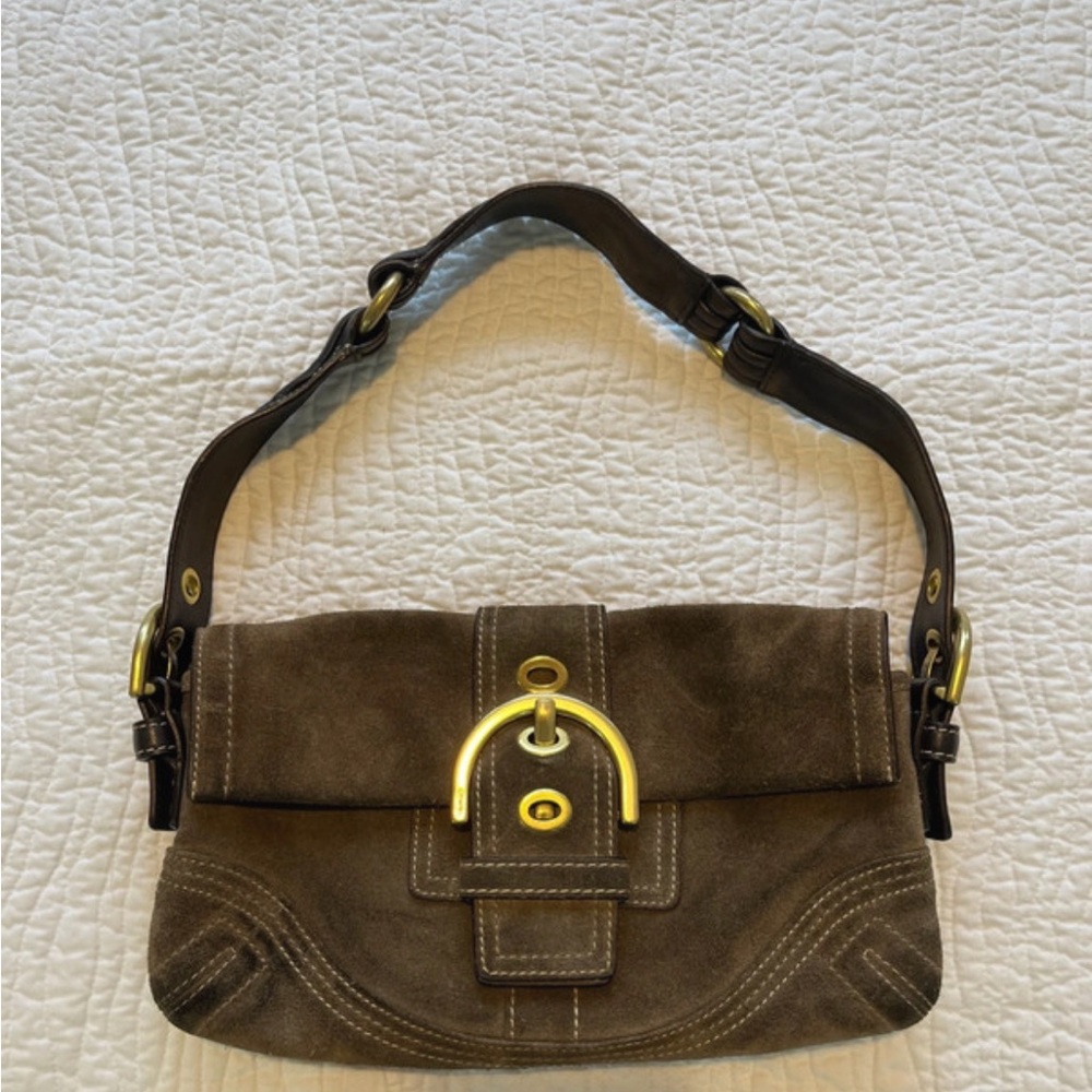 Vintage Coach Suede Soho Shoulder Bag